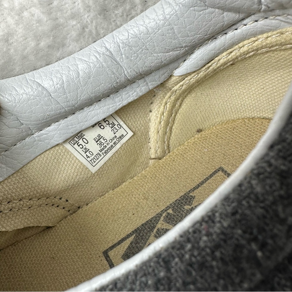 Vans Classic Gray Quilted Slip-On Loafers Canvas Unisex Men’s 5.0 Or Women’s 6.5 - Picture 15 of 15